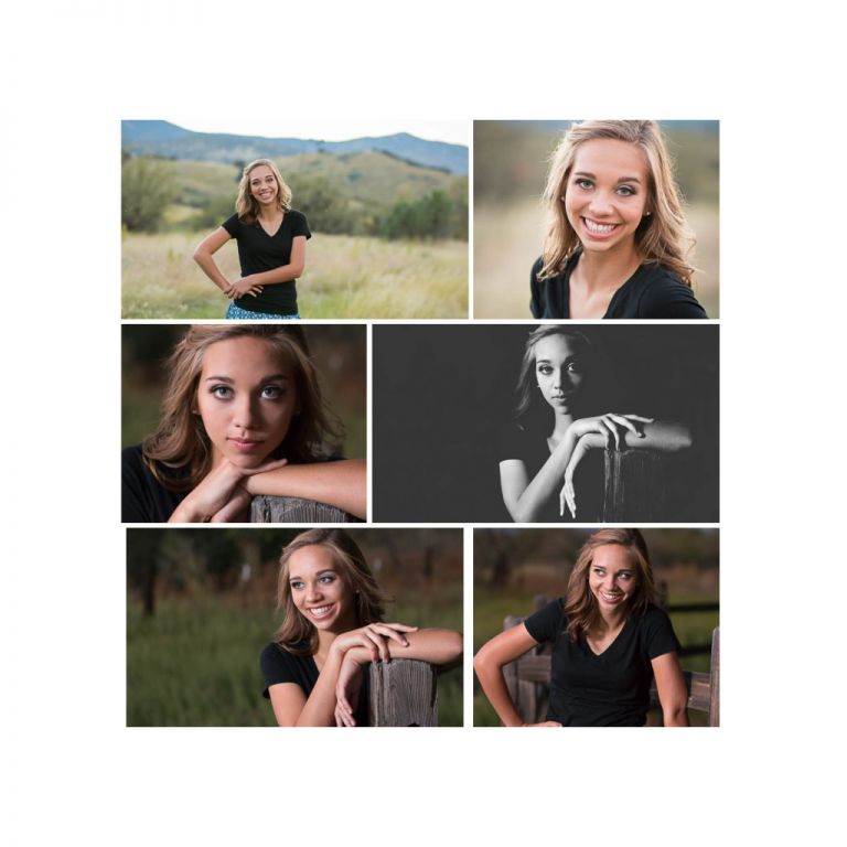 senior girl posing for portrait in black shirt