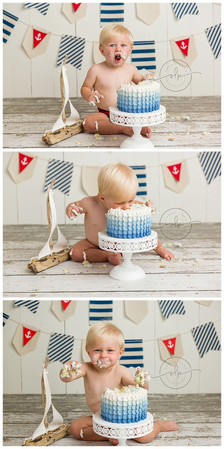 baby smashing into birthday cake