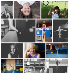 blonde girl doing gymnastics