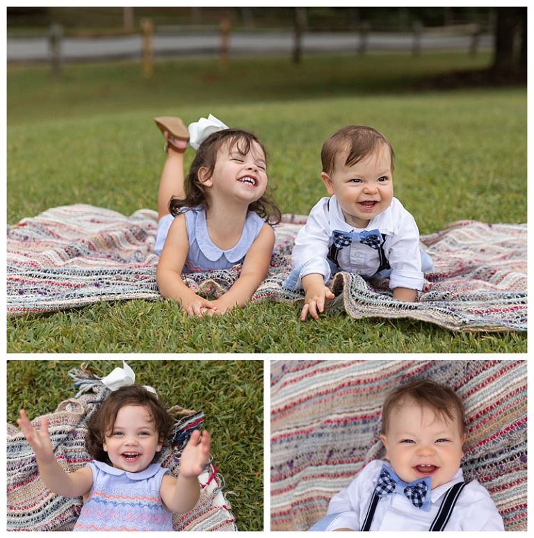 little siblings smiling