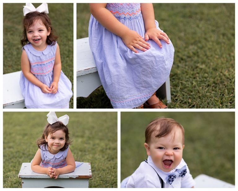 little girl sitting on stool