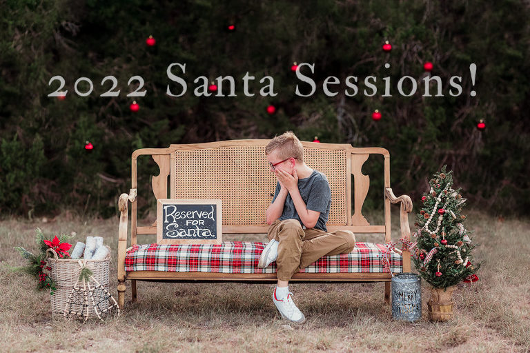 Boy excited to see a sign that says "reserved for santa"